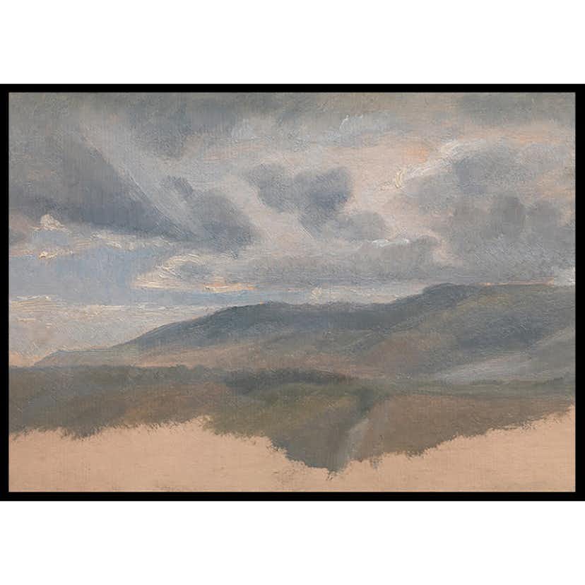 Poster Gallerix Landscape Study With Clouds By Emile Loubon