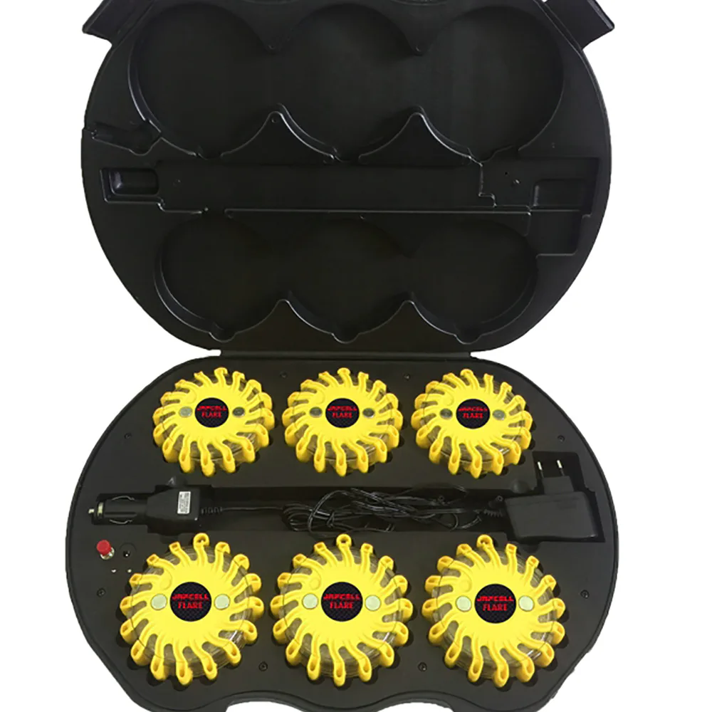 Varningsljus Japcell Flare Uppladdningsbar Inkl. Laddare & Batteri 6-Pack