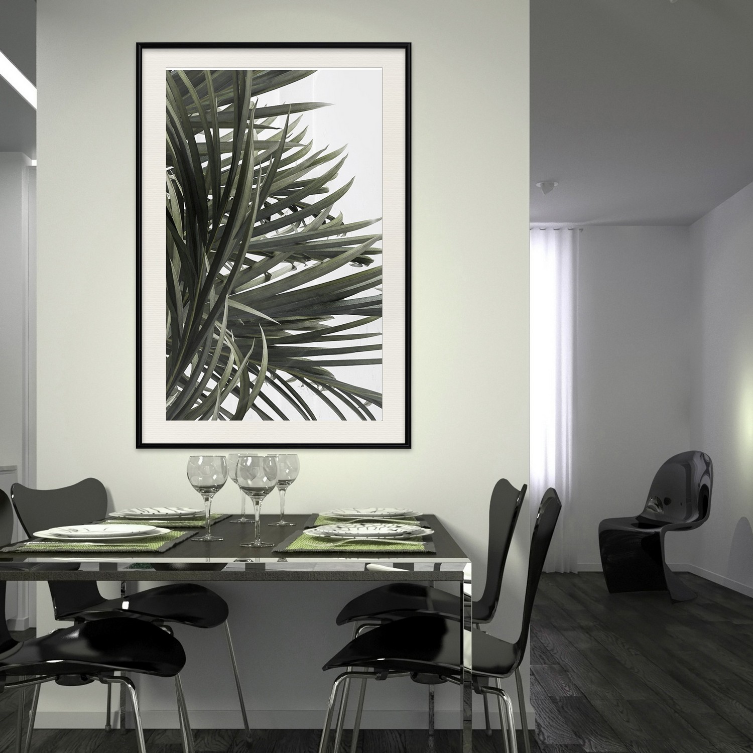 Affisch - In the Shade of Palm Trees [Poster] 40x60 Svart ram med passepartout, 40x60 cm