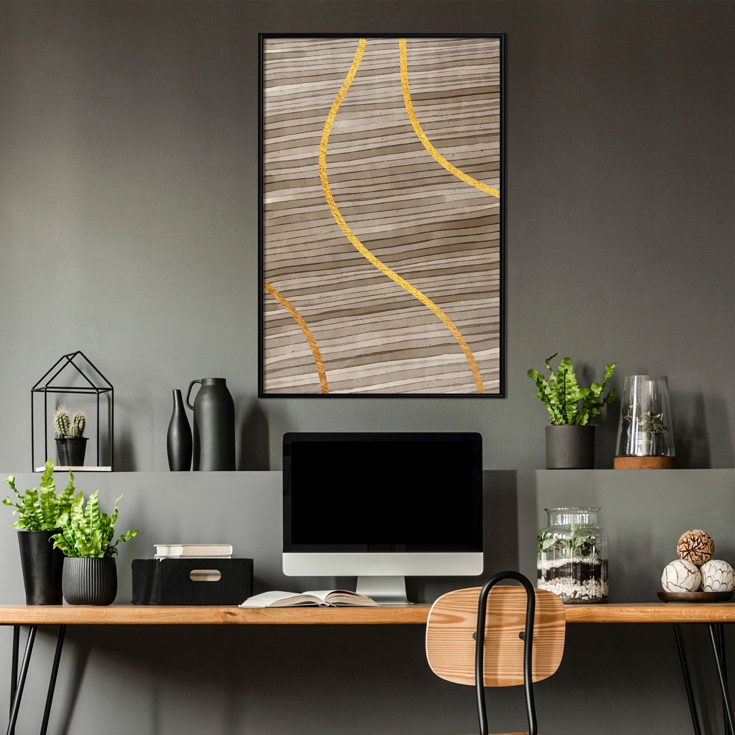 Poster Artgeist Affisch Watercolour and Gold