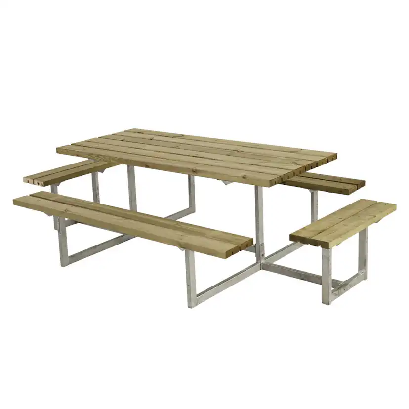 Picknickbord PLUS Basic med Extra Sittplatser Tryckimpregnerat Trä Utomhus
