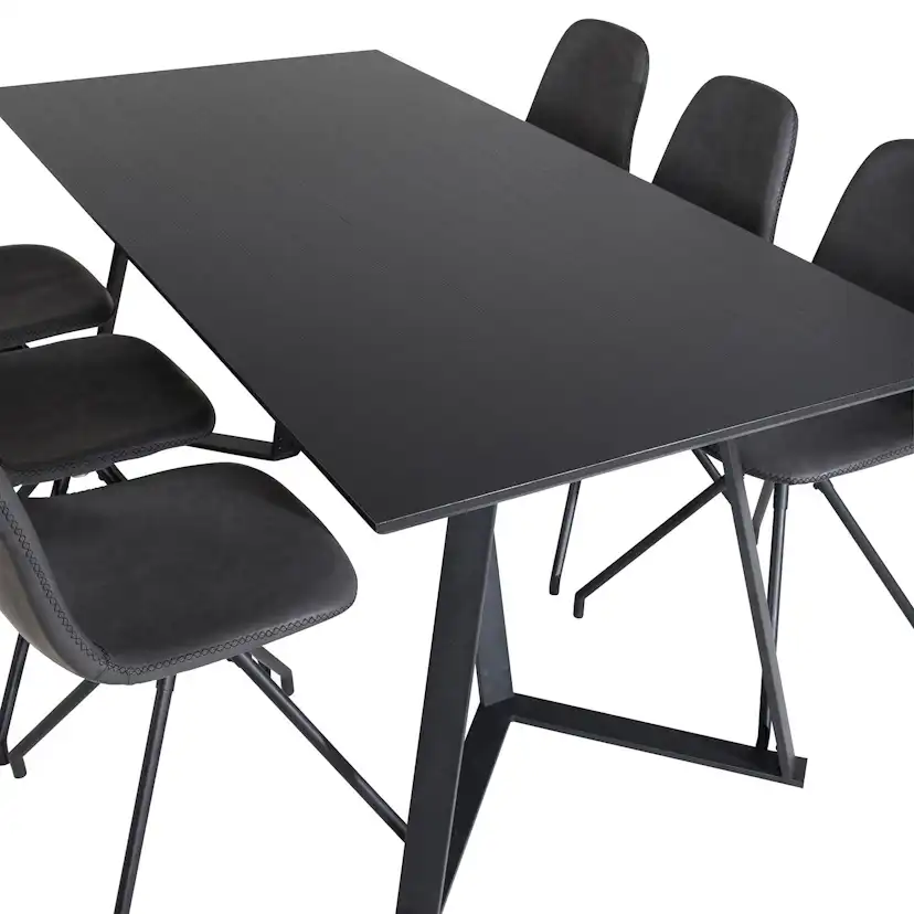 Matgrupp Venture Home Madde med 6 Pobbie Stolar Konstläder
