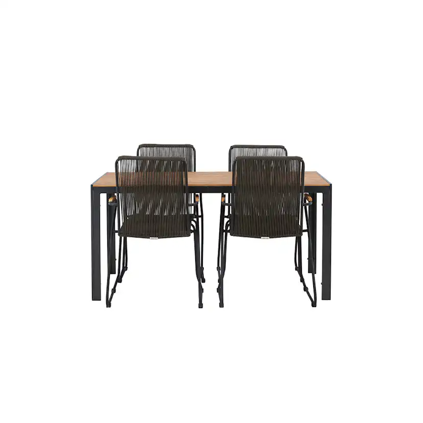 Break Diningtable Alumnium - Black / Nature Rectangular 90*1 Svart