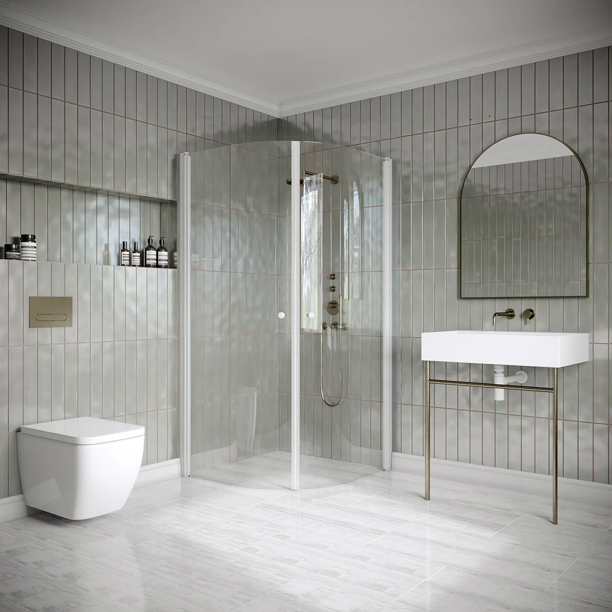 Hietakari Classic 155 800x900x1900 mm, Klarglas, Vita profiler