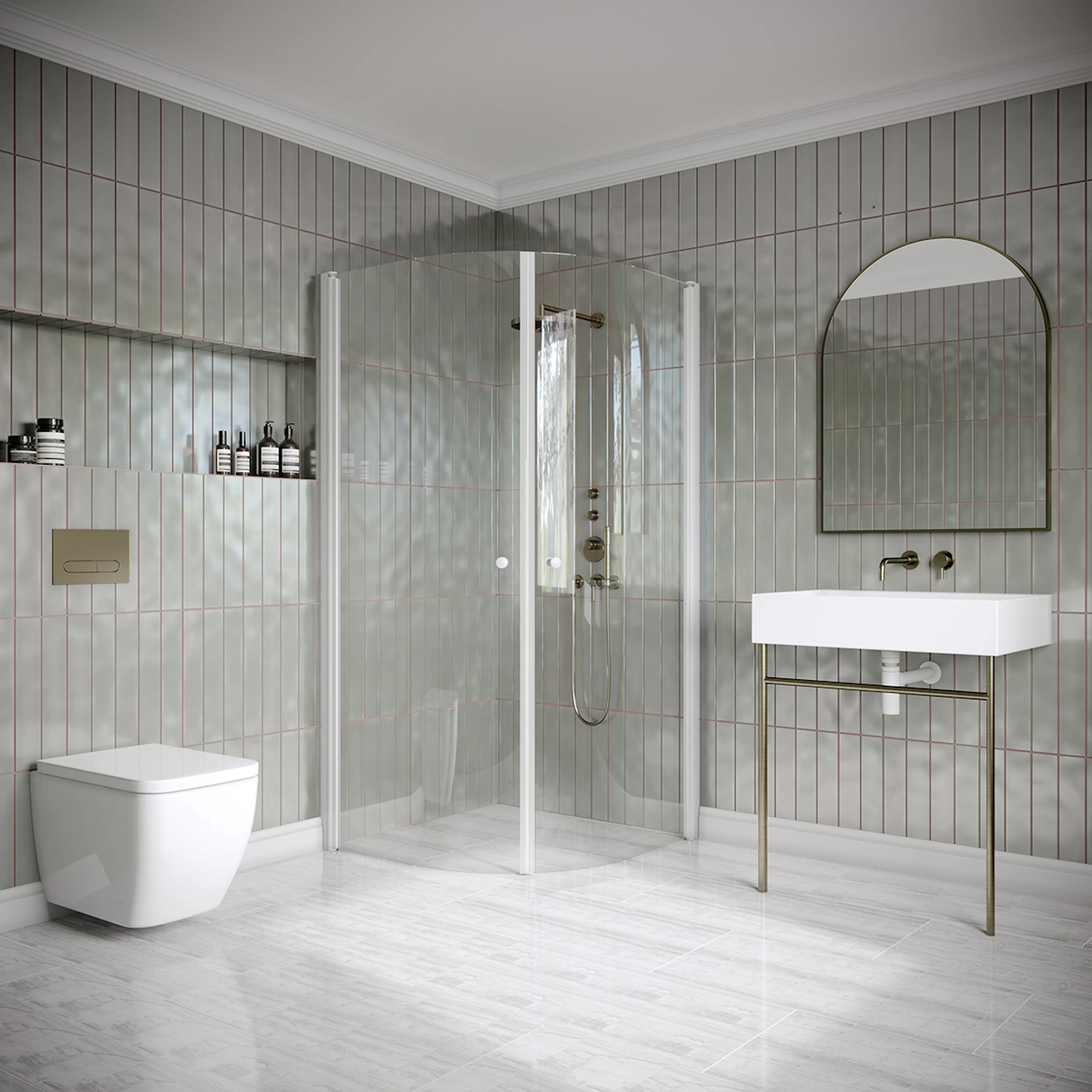 Hietakari Classic 155 800x900x1900 mm, Klarglas, Vita profiler