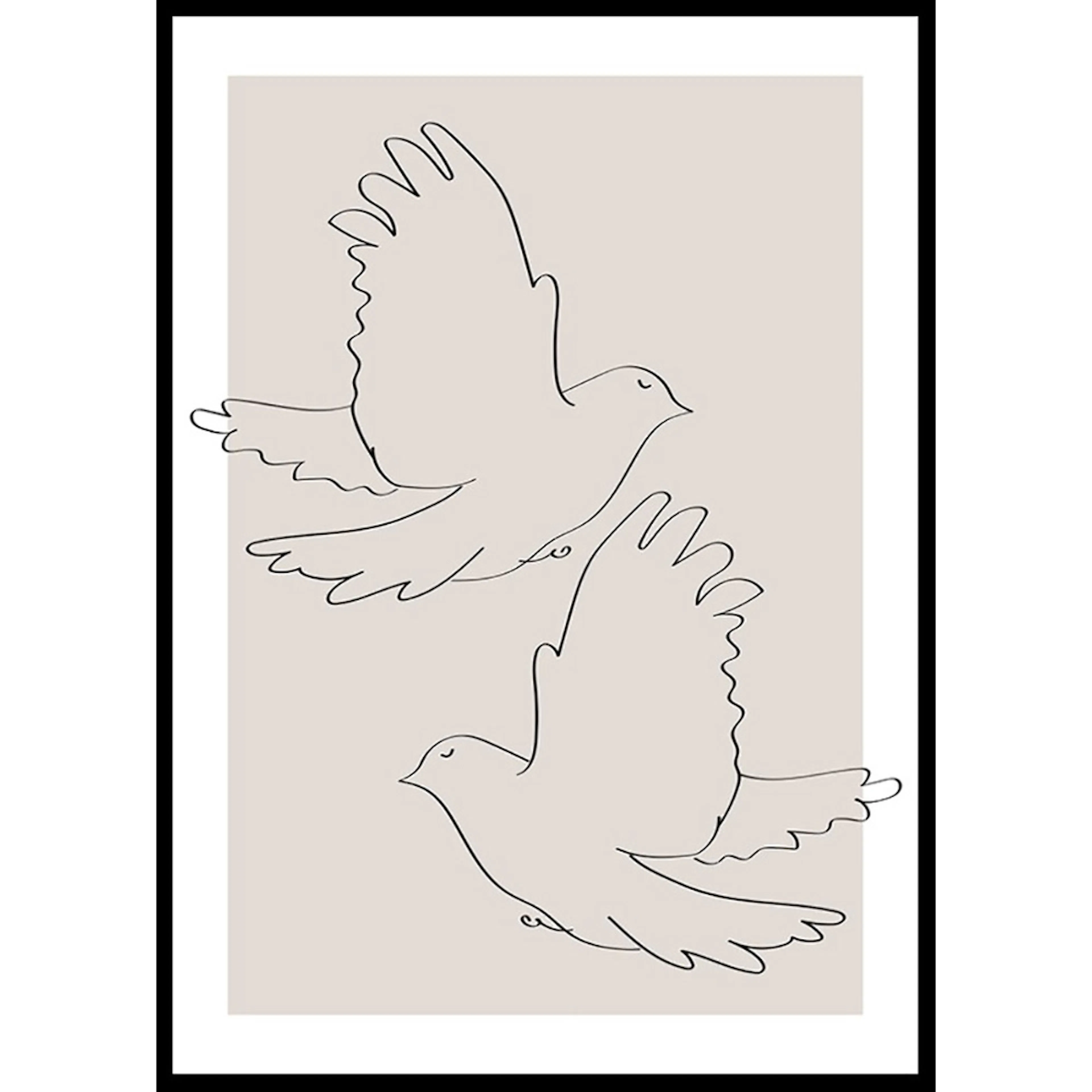 Poster Gallerix Doves Line Drawing