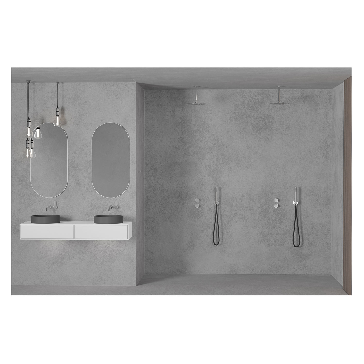 Takduschset Scandtap Steel Harmonized 2Z för Inbyggnad