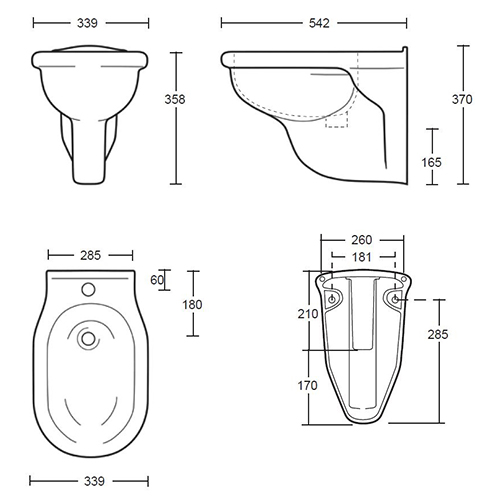 Vägghängd Bidé Imperial Bergier