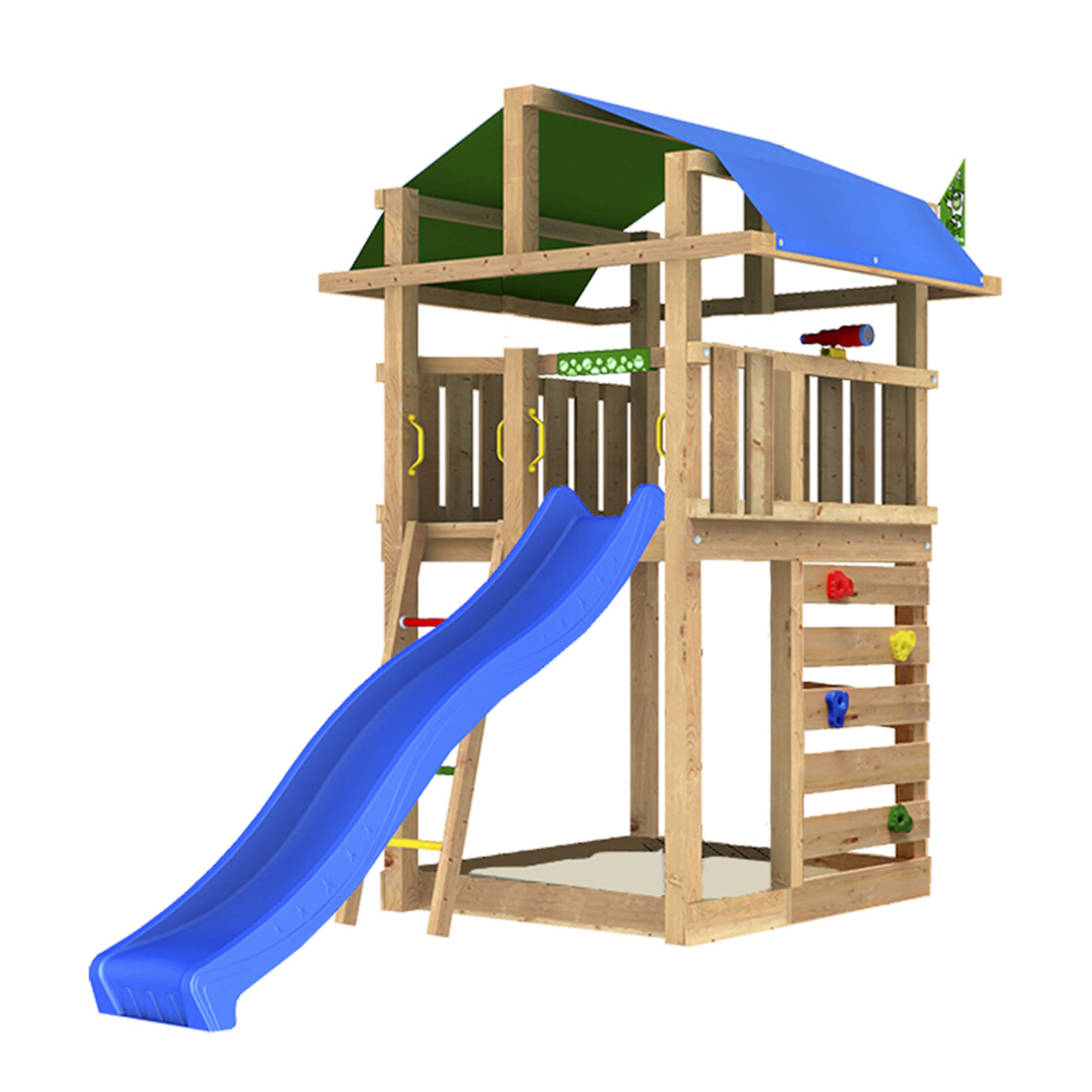 Lektorn Jungle Gym Fort 2.1 Med Blå Rutschkana