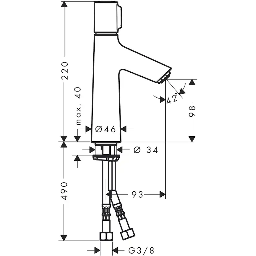 Tvättställsblandare Hansgrohe Talis Select S 100