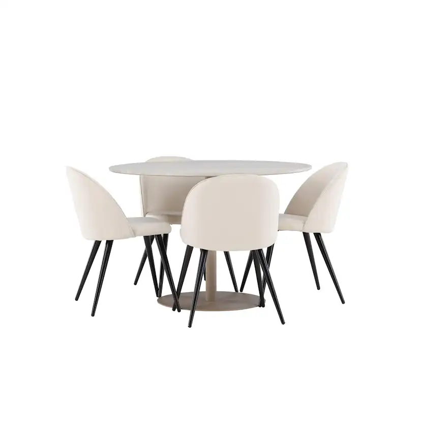 Matgrupp Venture Home Lycke Ø110 med 4 st Velvet Stolar