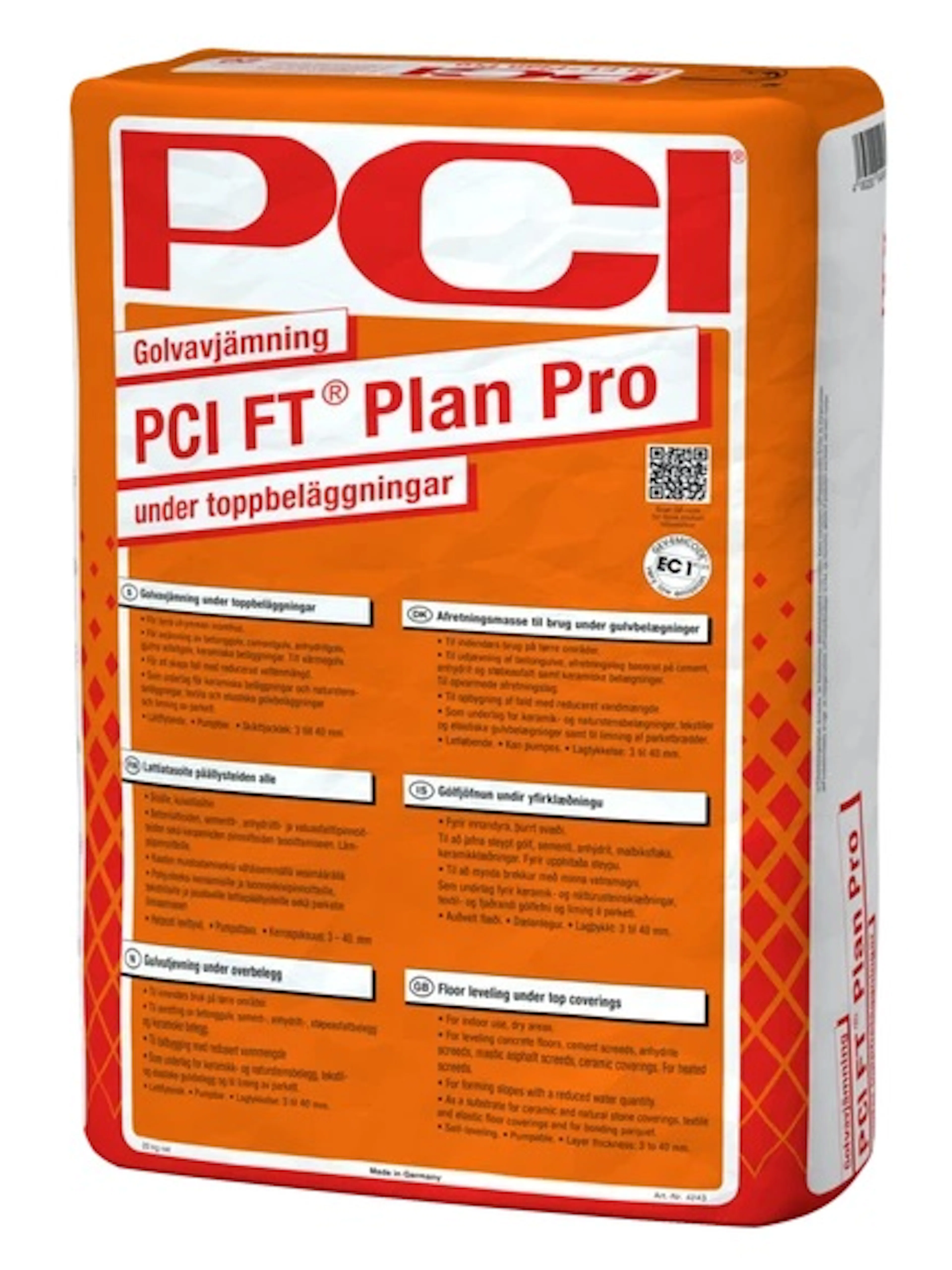 Golvspackel PCI Plan Pro FT Pall 48 st/20 kg
