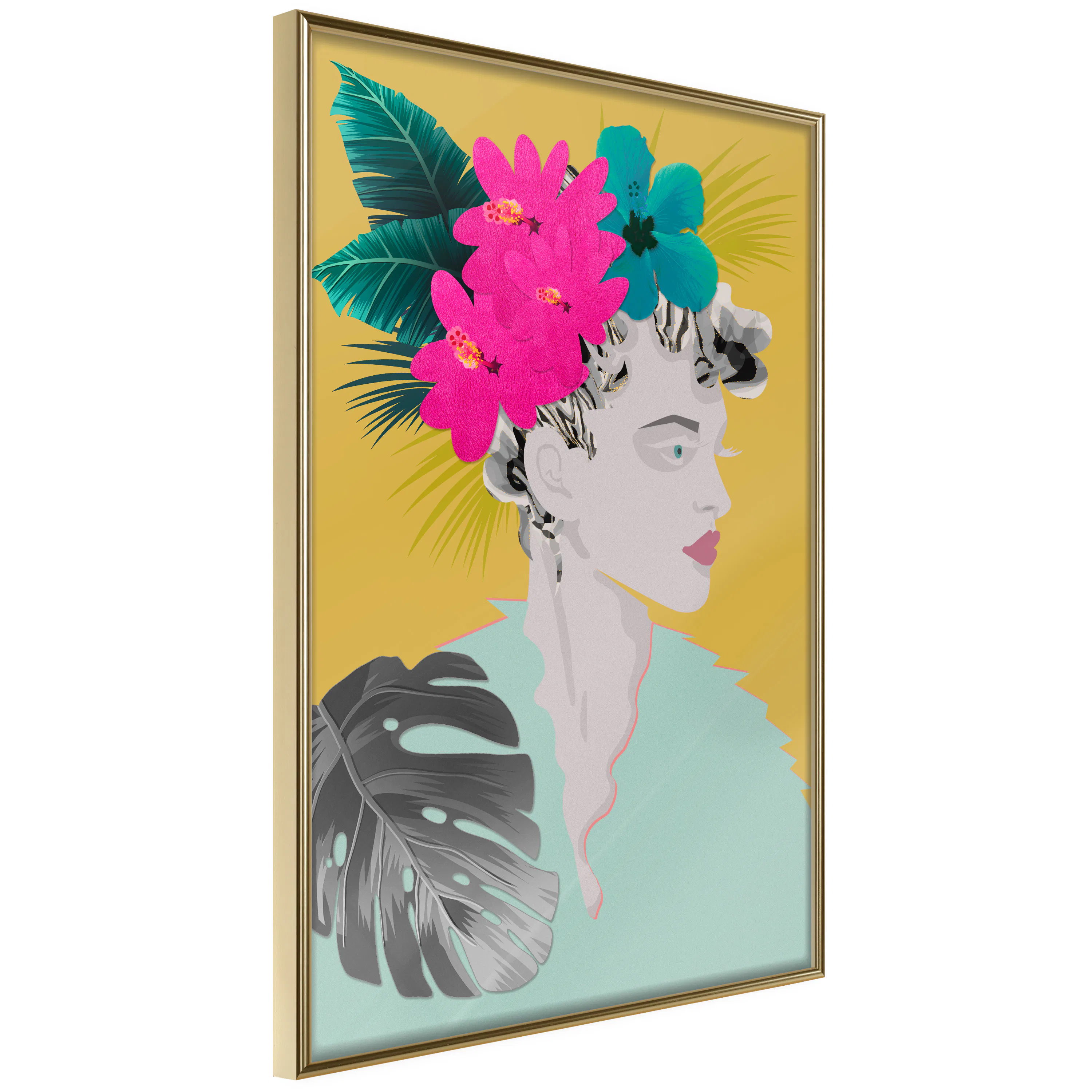 Poster Artgeist Affisch Flowers In The Hair