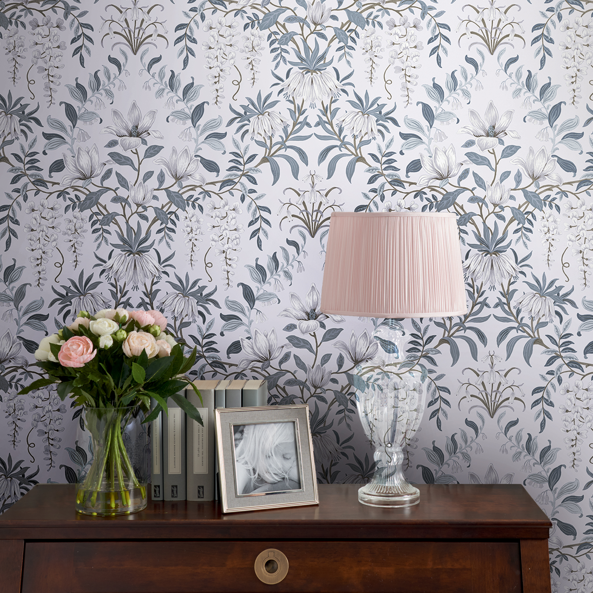 Tapet Laura Ashley Parterre Off Vit& Seaspray