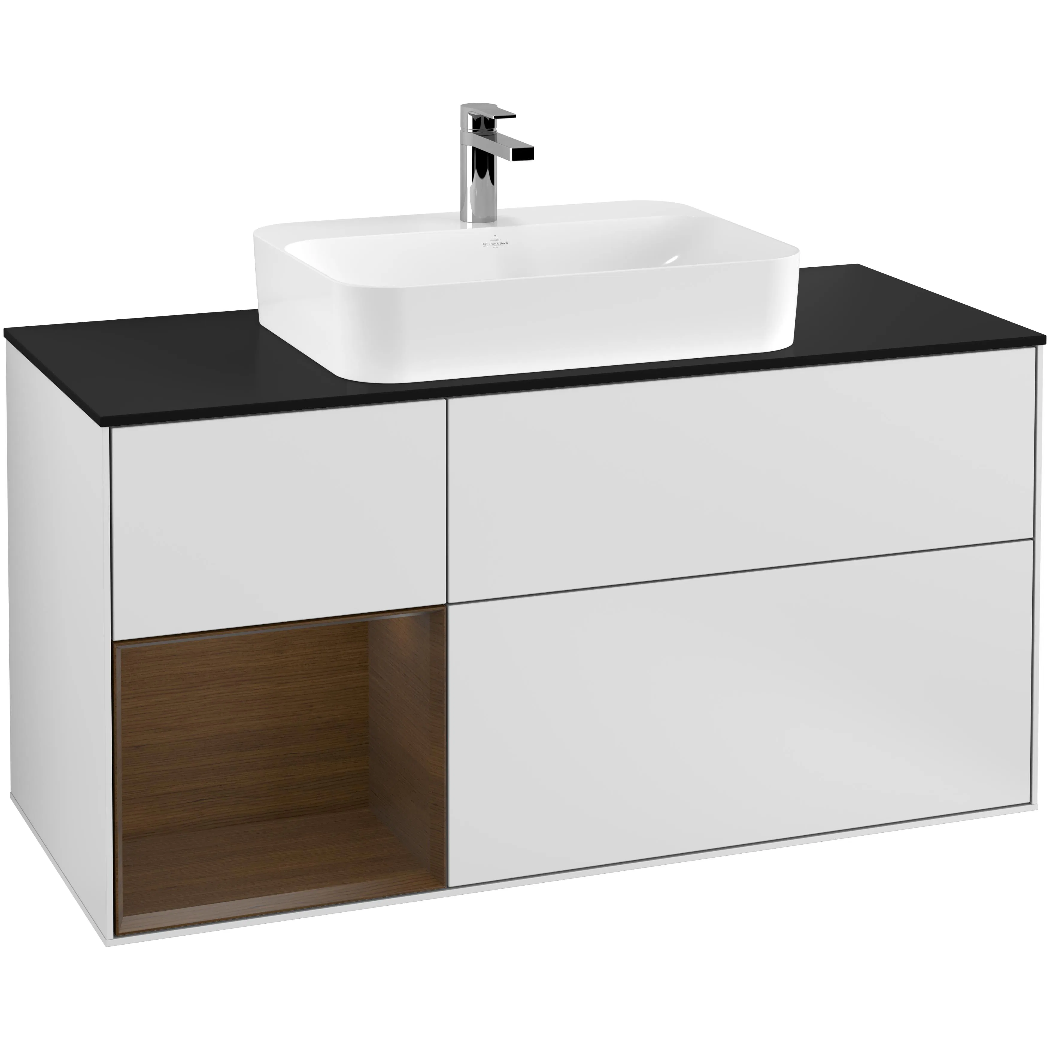 Tvättställsskåp Villeroy & Boch Finion med 3 Lådor Hylla och Bänkskiva för Ytmonterat Tvättställ