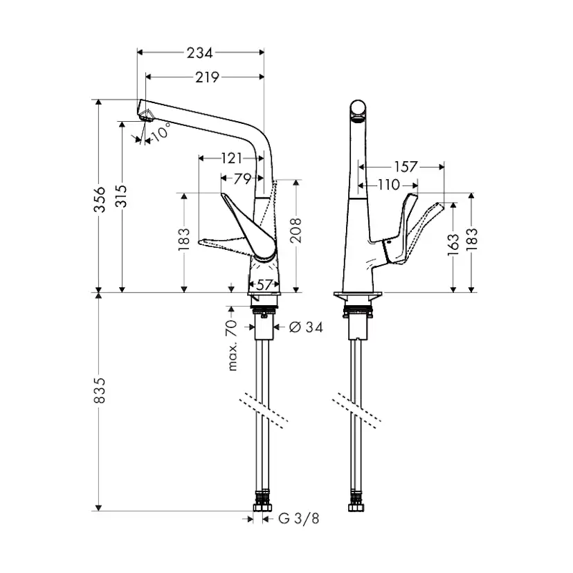 Köksblandare Hansgrohe Metris 320