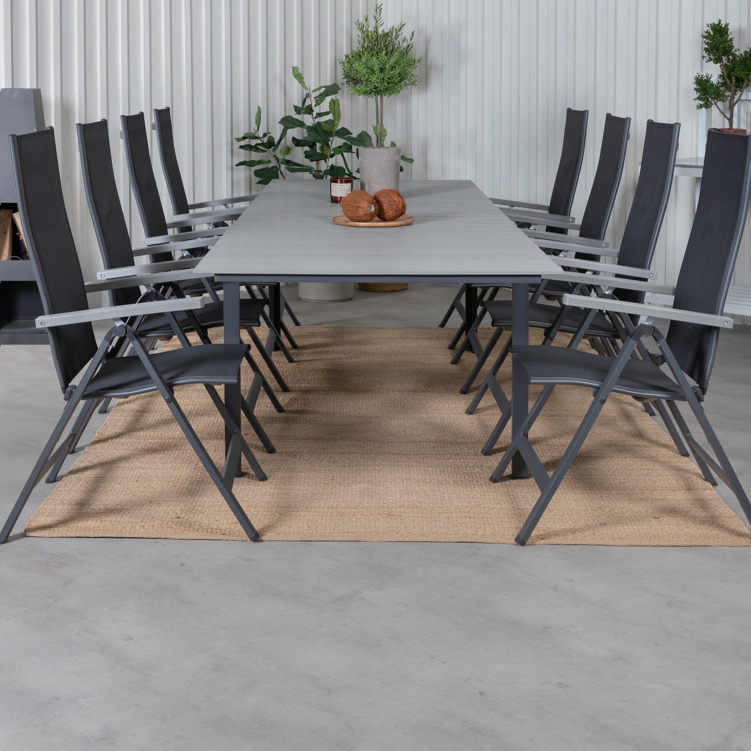 Matgrupp Venture Home Lova 224 Svart med 8 Aleyna Positionsstolar