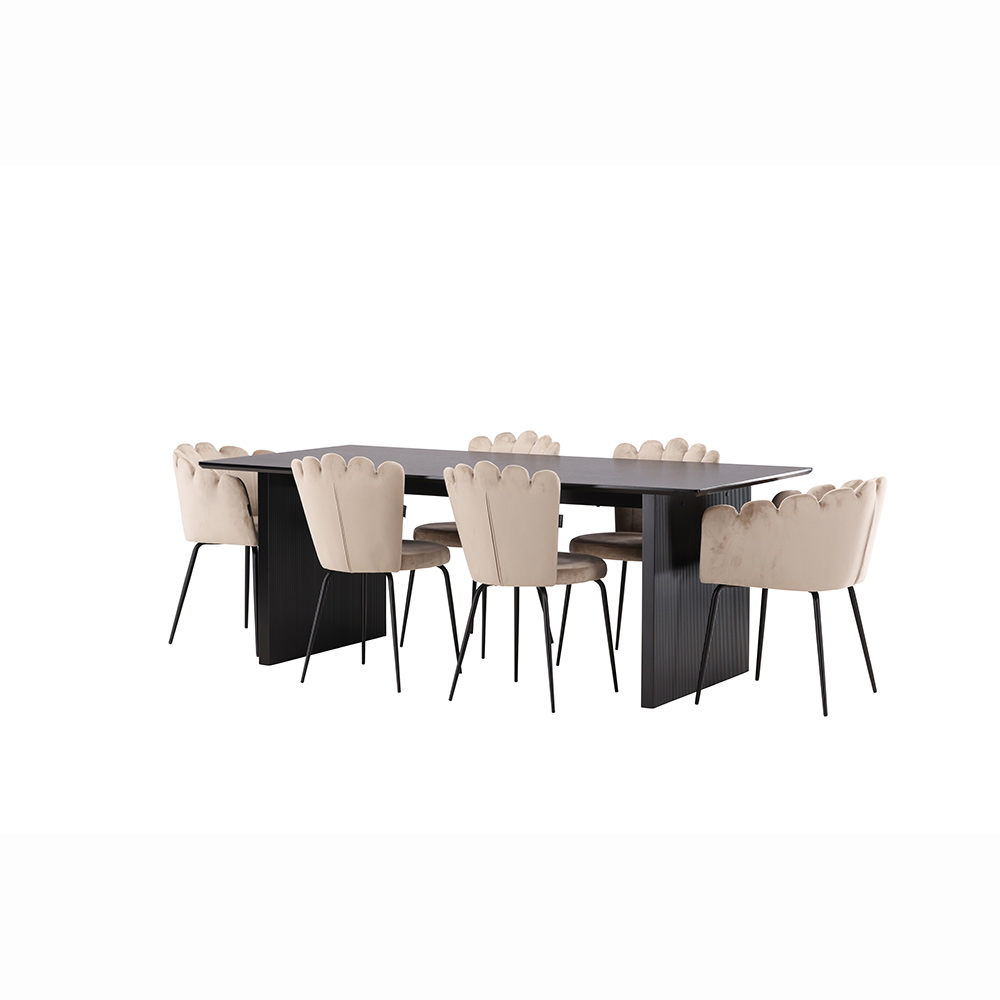 Matgrupp Venture Home Vail med 4 Limhamn Light Stolar
