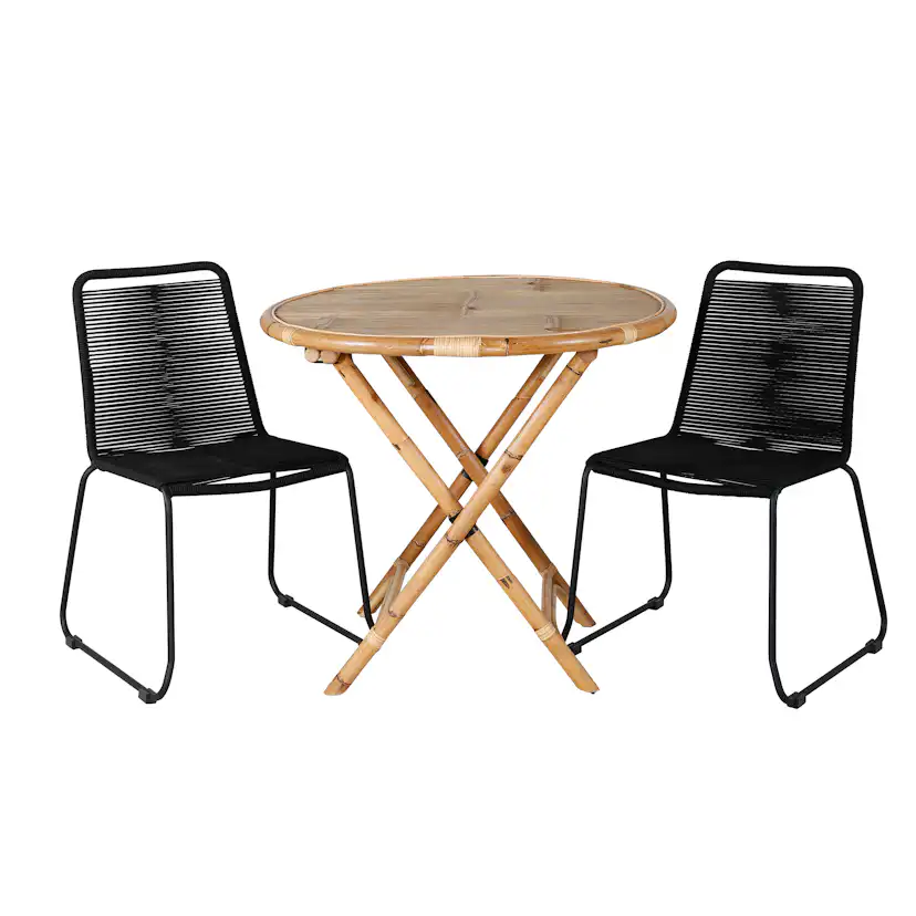 Cafégrupp Venture Home Cane med 2 Lindos Trädgårdsstolar Utomhus