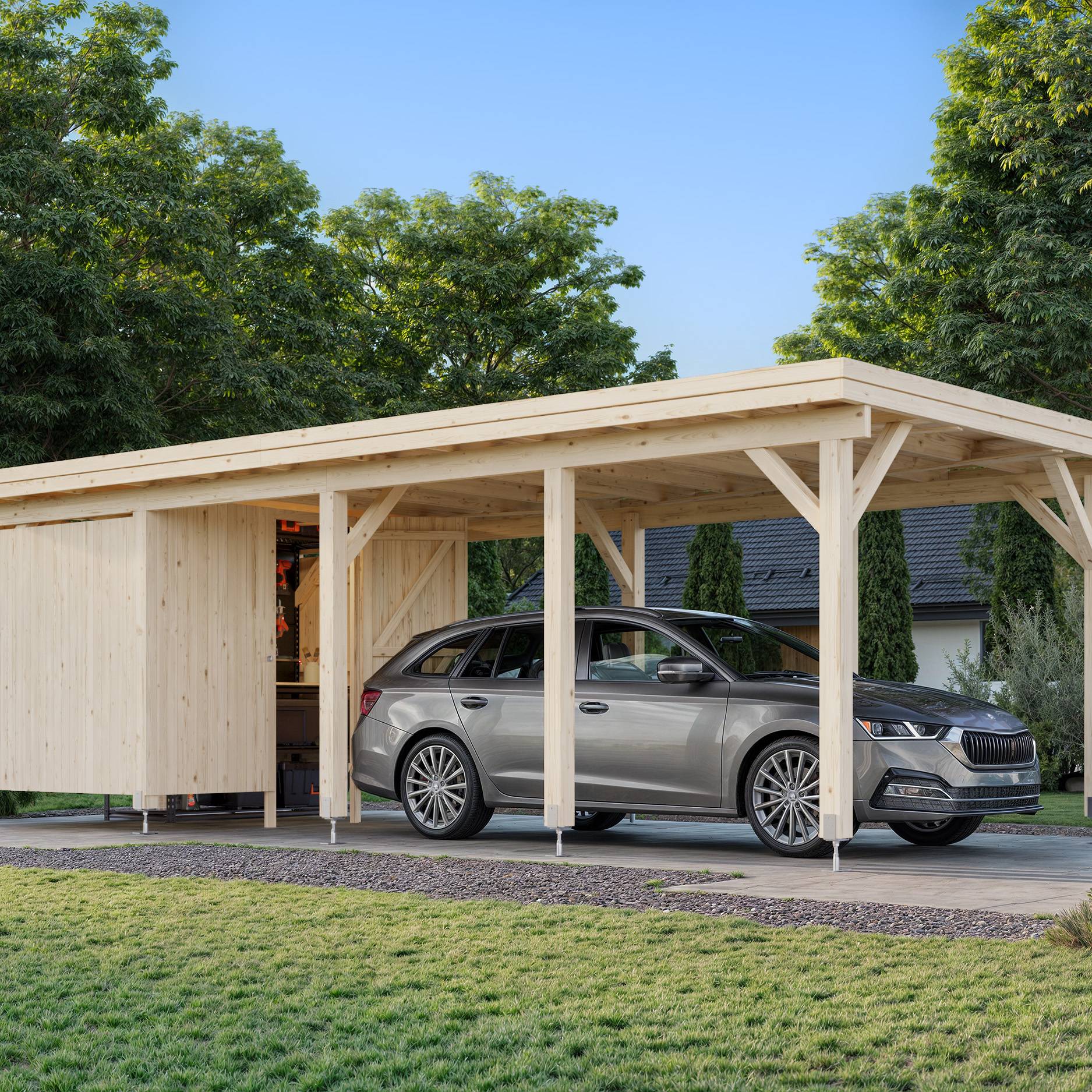 Förråd Palmako 5,8 m2 tillbehör till Carport Karl