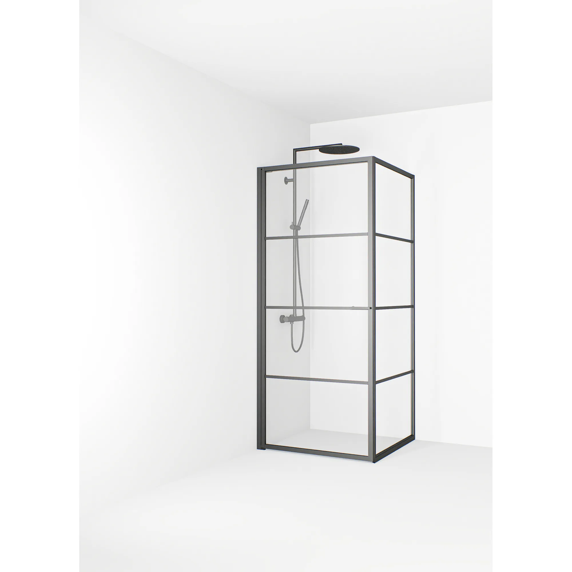 Empire Swing 79x79 Gunmetal Klarglas Avtagbara spröjs Färg: Gunmetal, Stolek: 800x800 mm