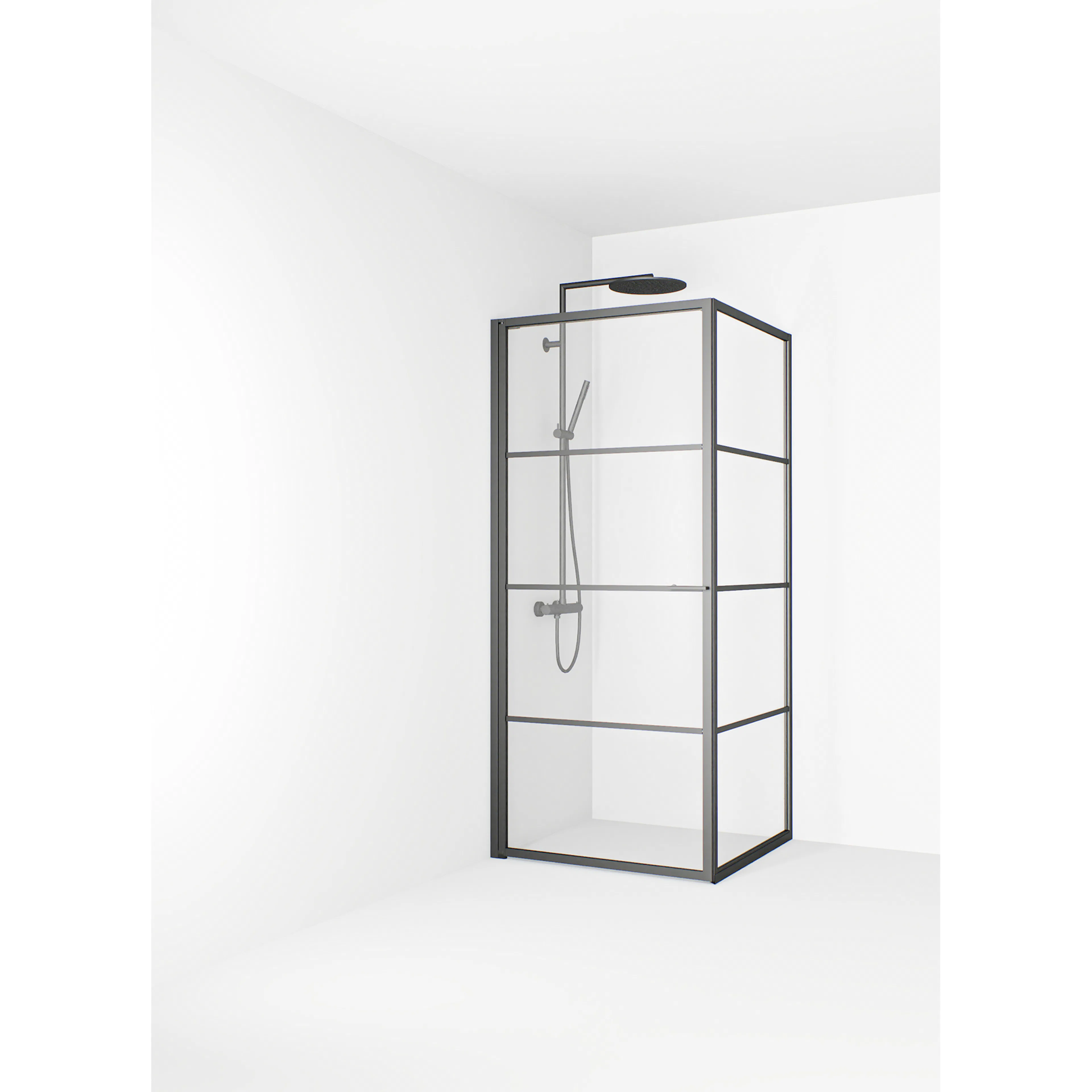 Empire Swing 79x79 Gunmetal Klarglas Avtagbara spröjs Färg: Gunmetal, Stolek: 800x800 mm
