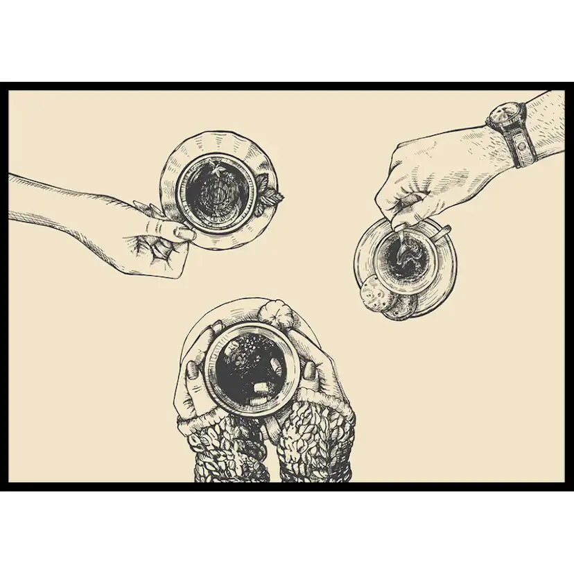 Poster Gallerix Vintage Coffee Drawing