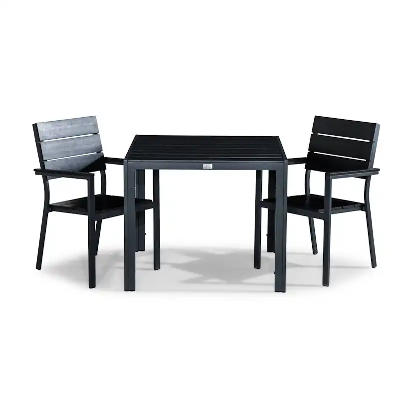Matgrupp Comfort Garden Tunis Matgrupp Utomhus 90x90 med 2 Stapelstolar