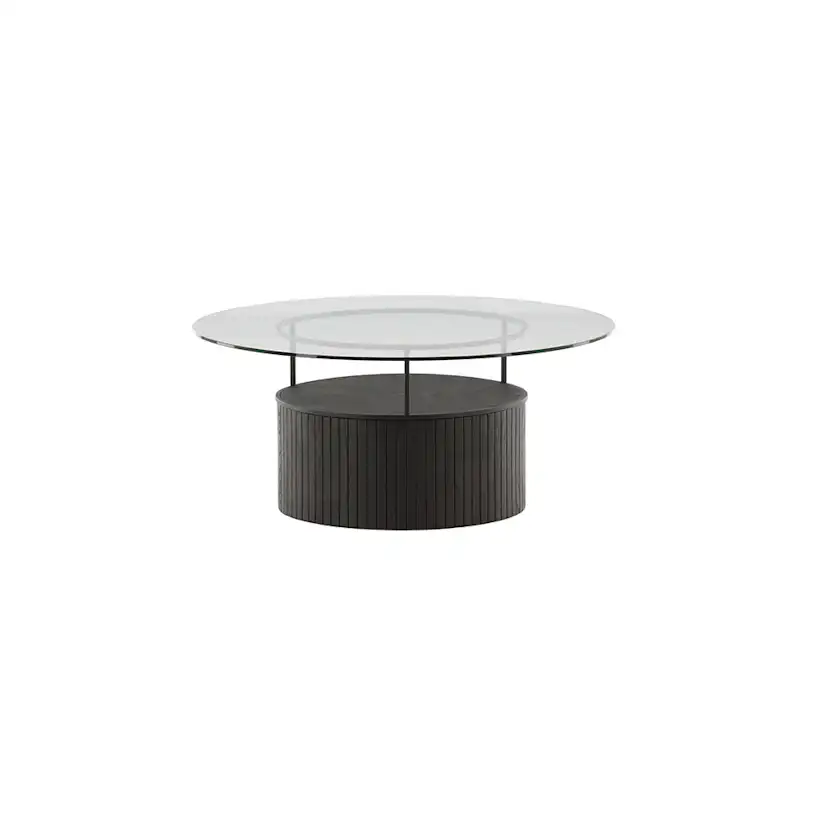 Soffbord Venture Home Bovall Runt Vardagsrumsbord i Svart Ask & Glas