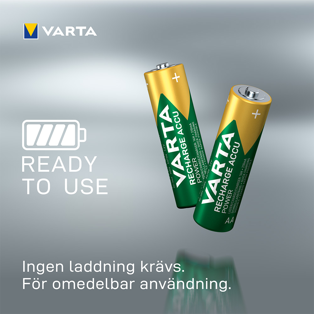Batteri VARTA Laddningsbara Alkaliska AA 2600 mAh 4-Pack