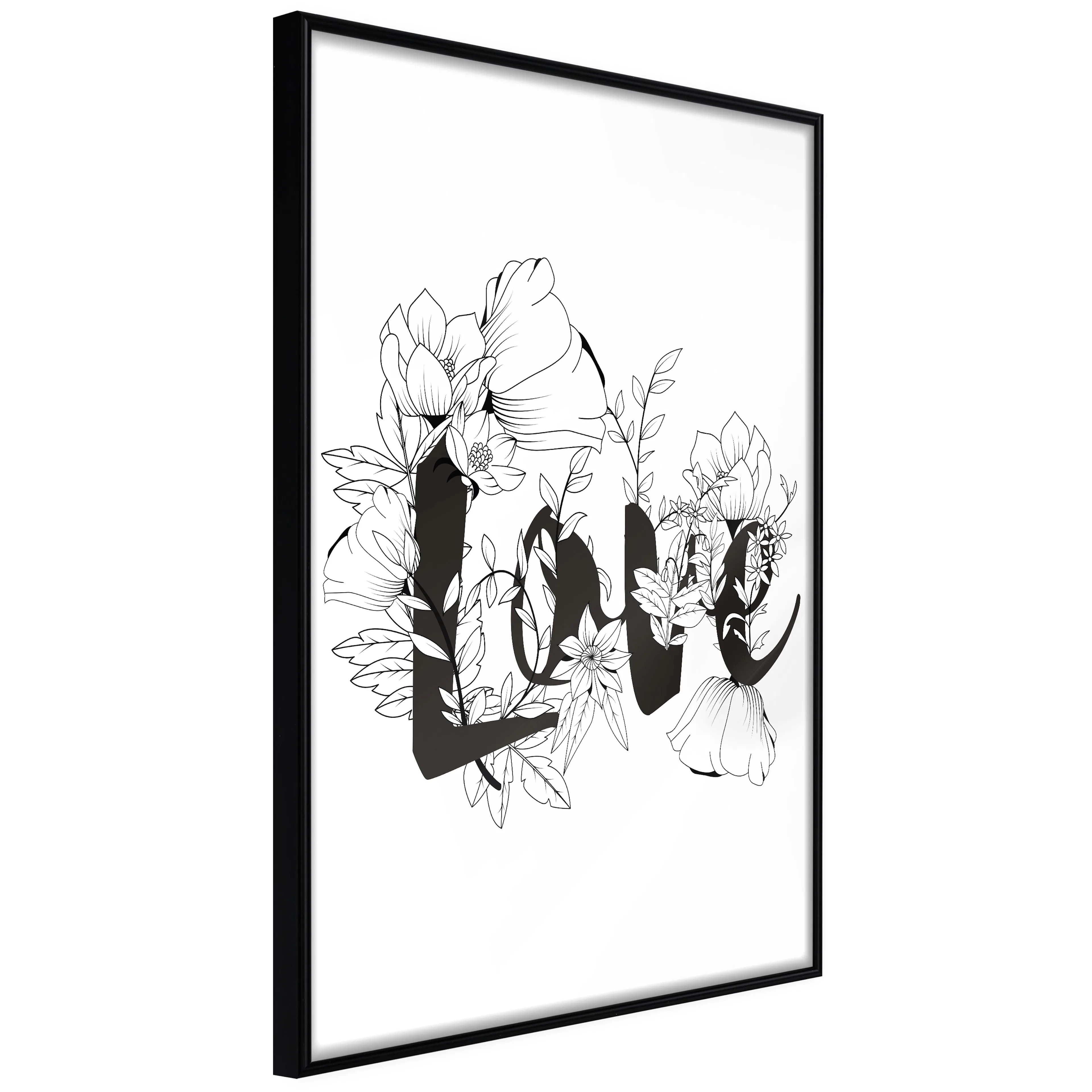 Affisch - Love With Flowers [Poster] 40x60 Svart ram, 40x60 cm