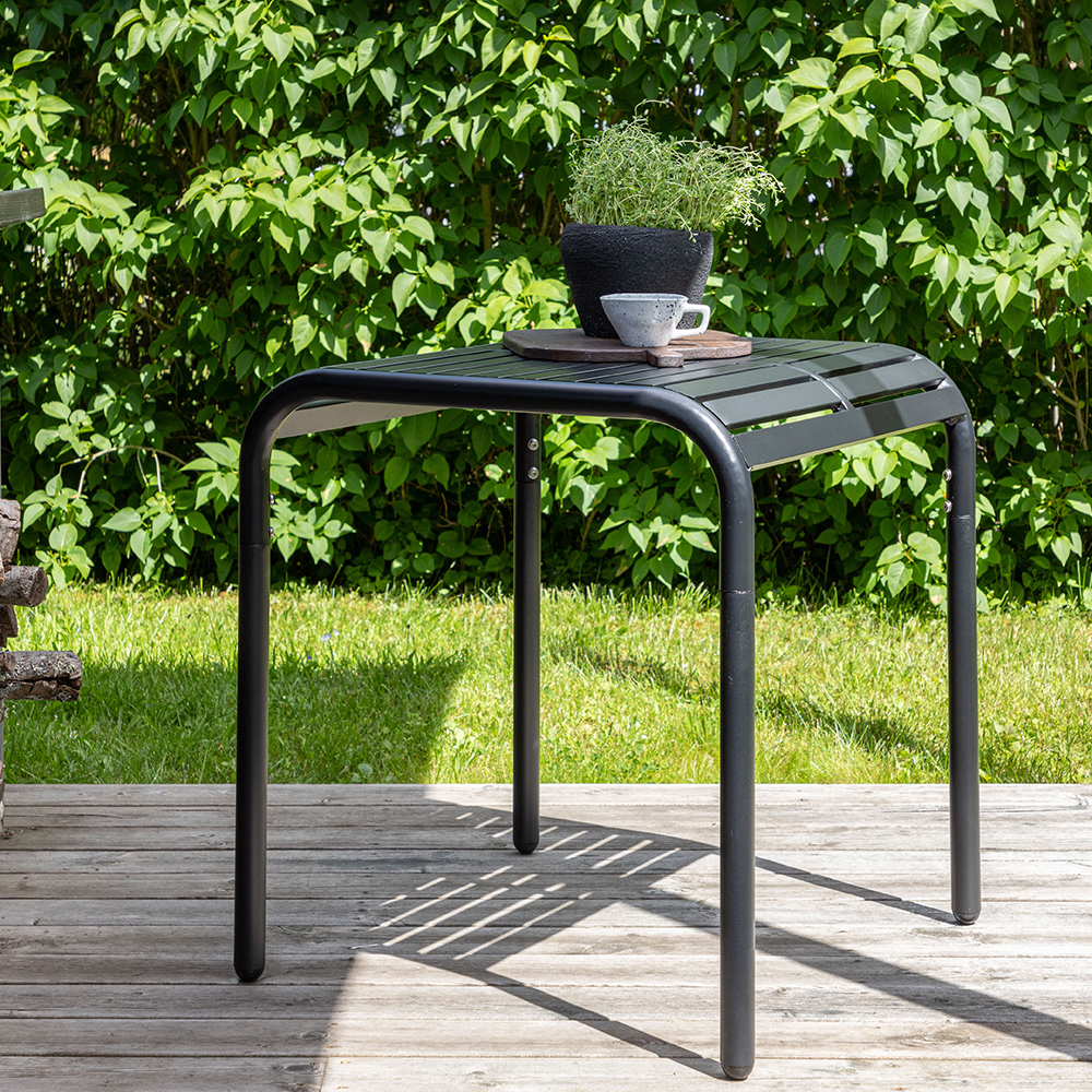 Borneo Cafetable Aluminium - Black / Kvadrat 70*70* Svart
