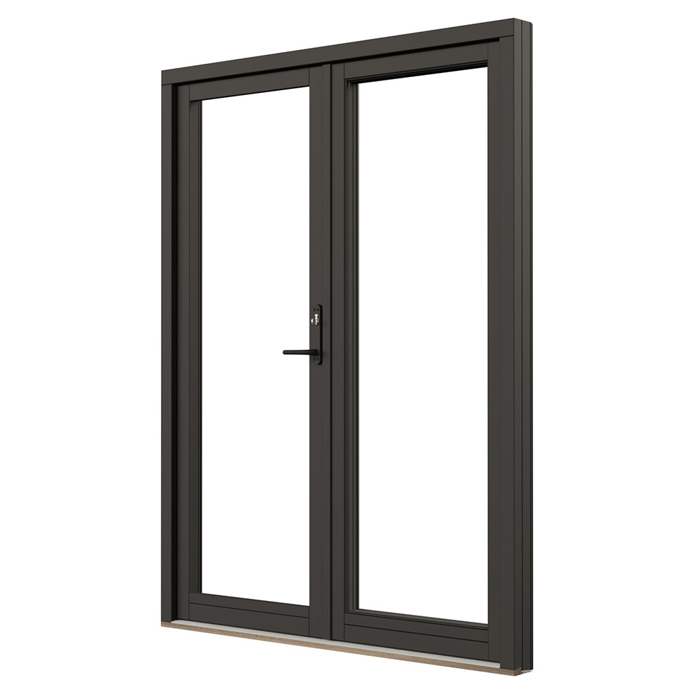 Parfönsterdörr NorDan NTech Helglasad Aluminium BlackLine Svart