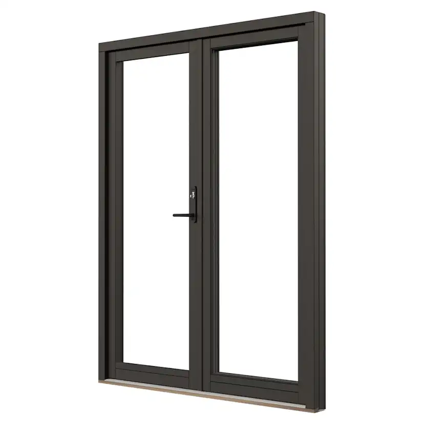 Parfönsterdörr NorDan NTech Helglasad Aluminium BlackLine Svart