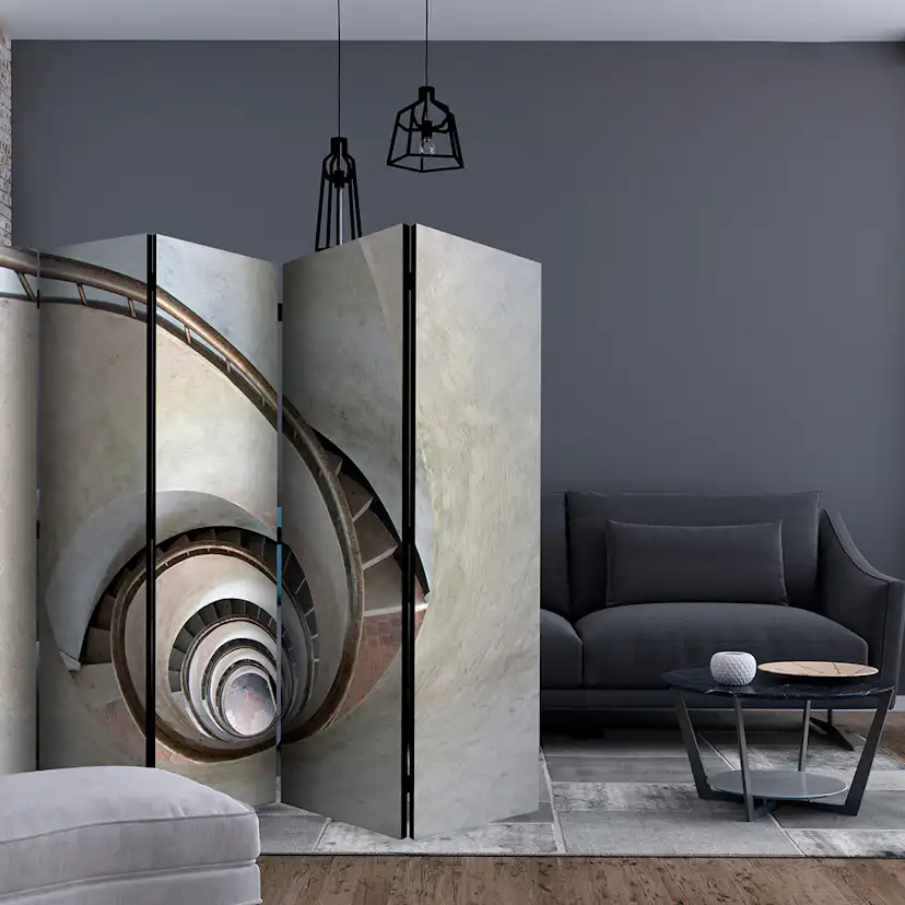 Rumsavdelare Skärmvägg Arkiio White Spiral Stairs II 225x172 cm