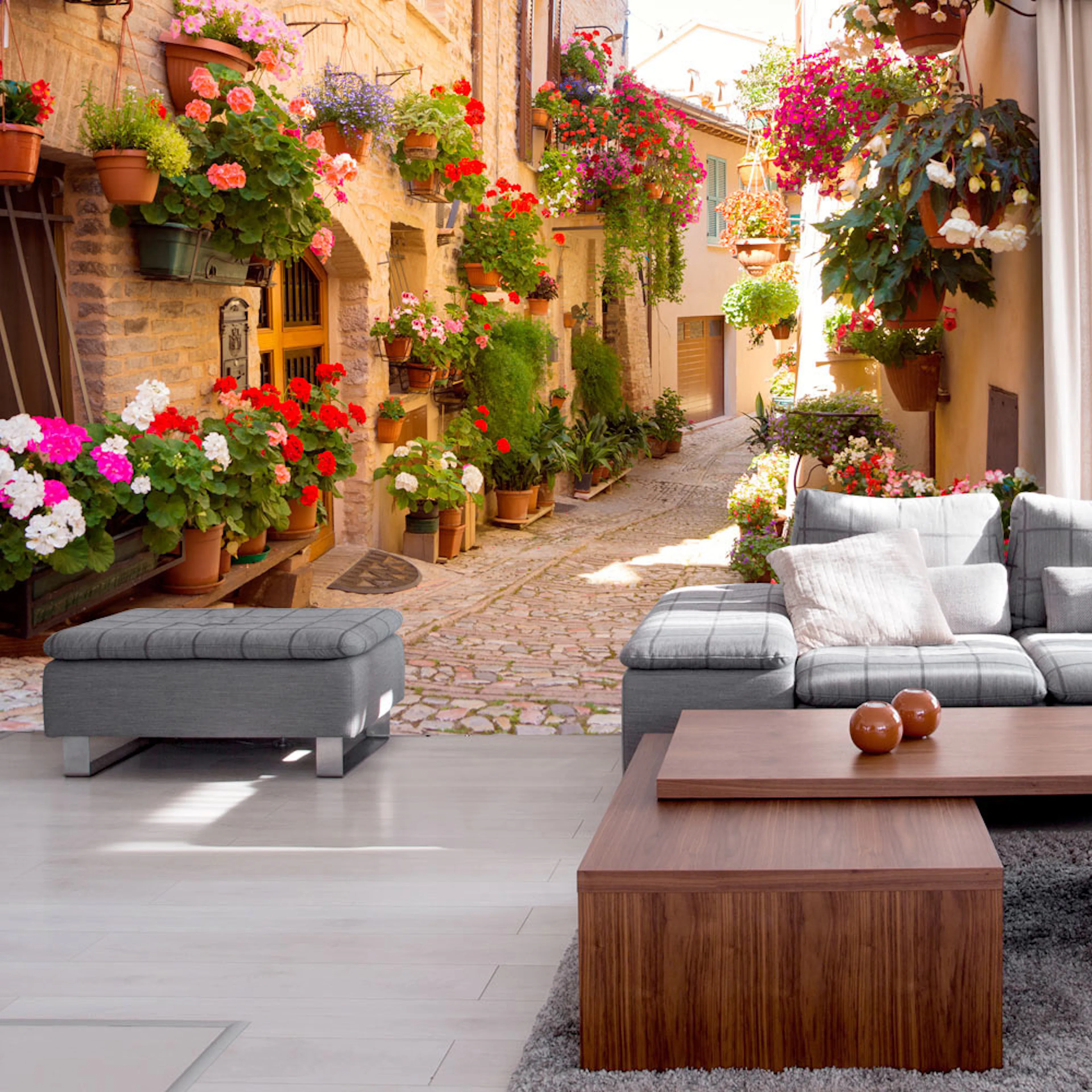 Fototapet Arkiio The Alley In Spello Italy