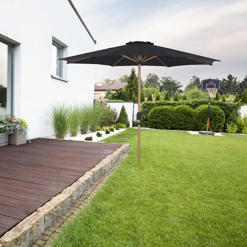 UMBRELLA W/CRANK Ø3M (48861) Teak/Svart