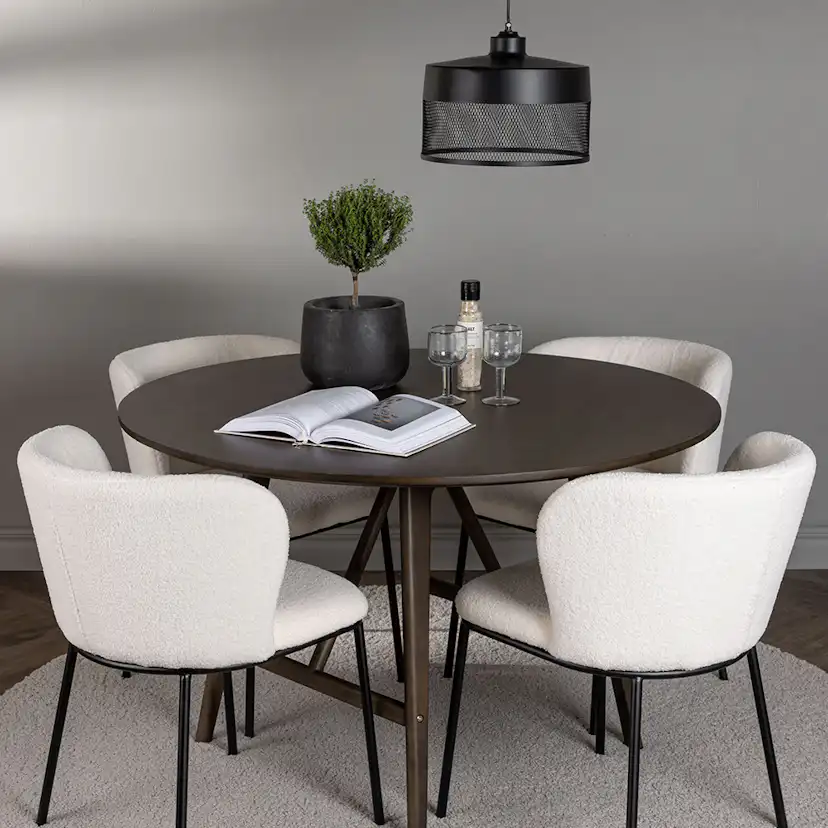 Matgrupp Venture Home Kaseidon Ø100 cm med 4 st Edina stolar