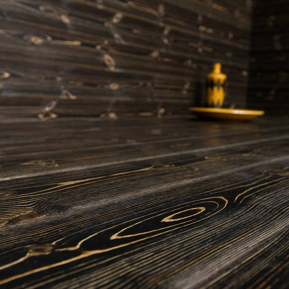 Trägolv Antik Svart Furu, Plank - 14x113 mm 113x14 mm