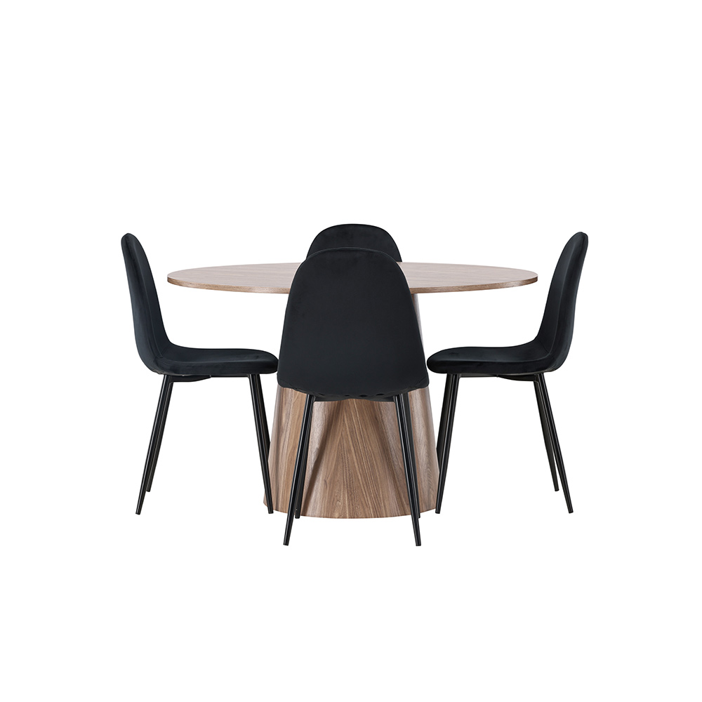 Matgrupp Venture Home Lanzo med 4 Polar Sammet Stolar
