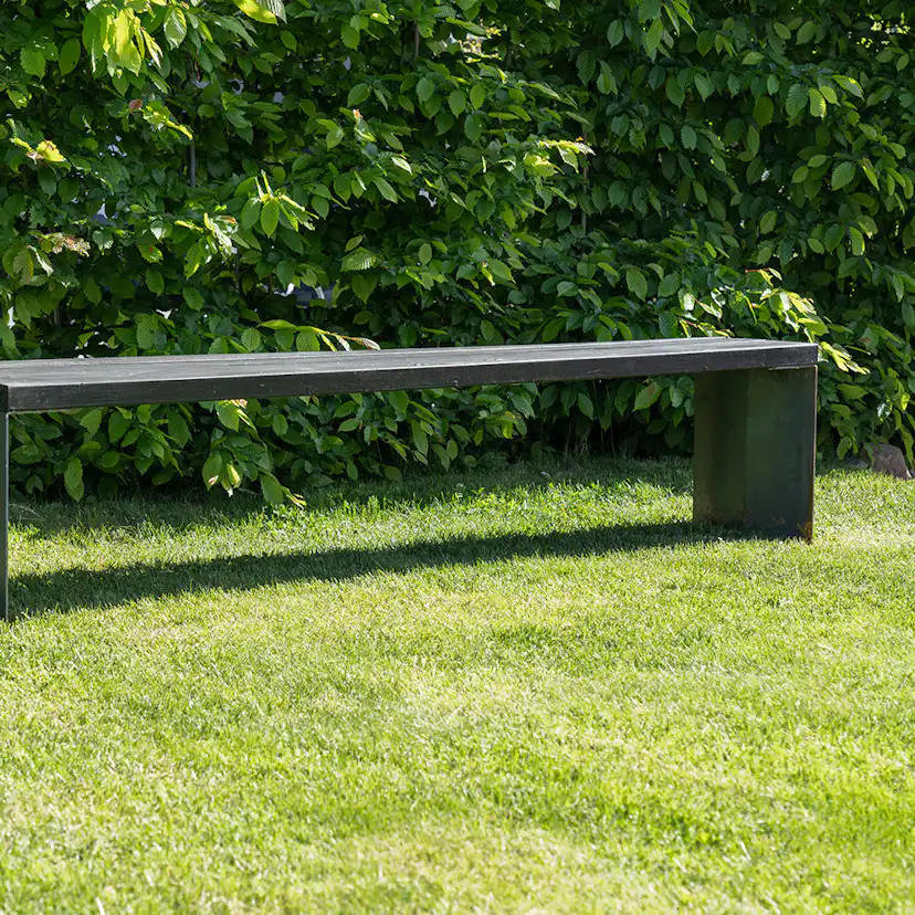 Parkbänk 2-pack bänkstativ corten Corten