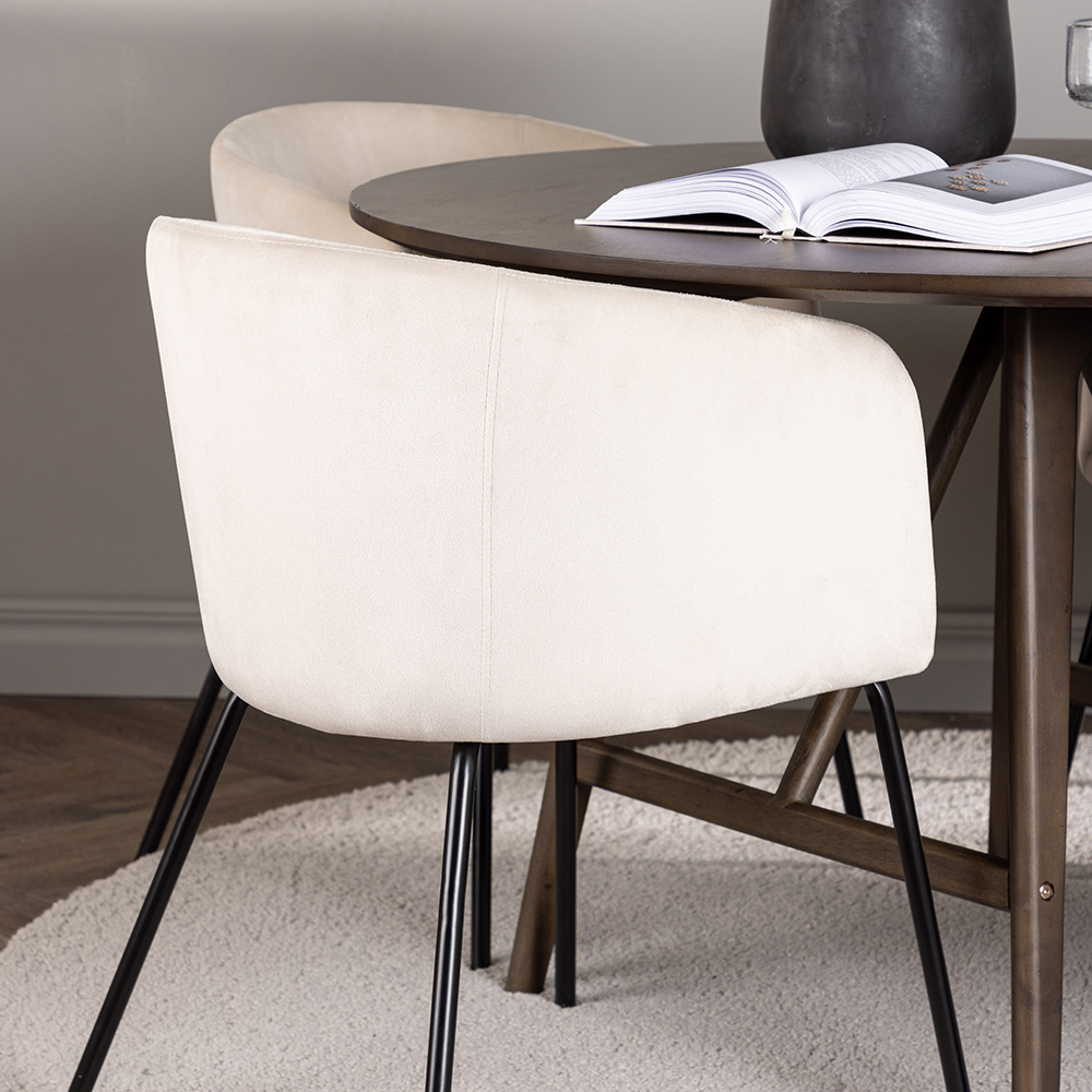 Matgrupp Venture Home Kaseidon Ø100 cm med 4 st Berit stolar