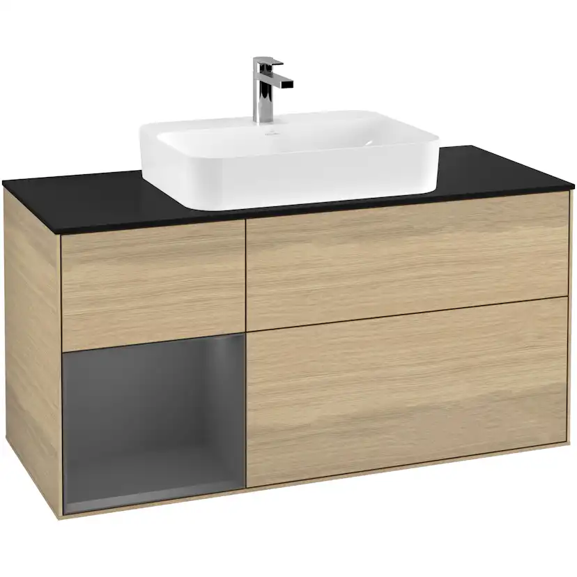 Tvättställsskåp Villeroy & Boch Finion med 3 Lådor Hylla och Bänkskiva för Ytmonterat Tvättställ