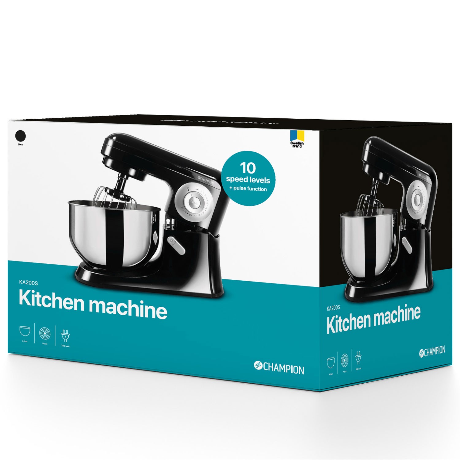 Köksmaskin Champion 5L 700W KA200 Svart