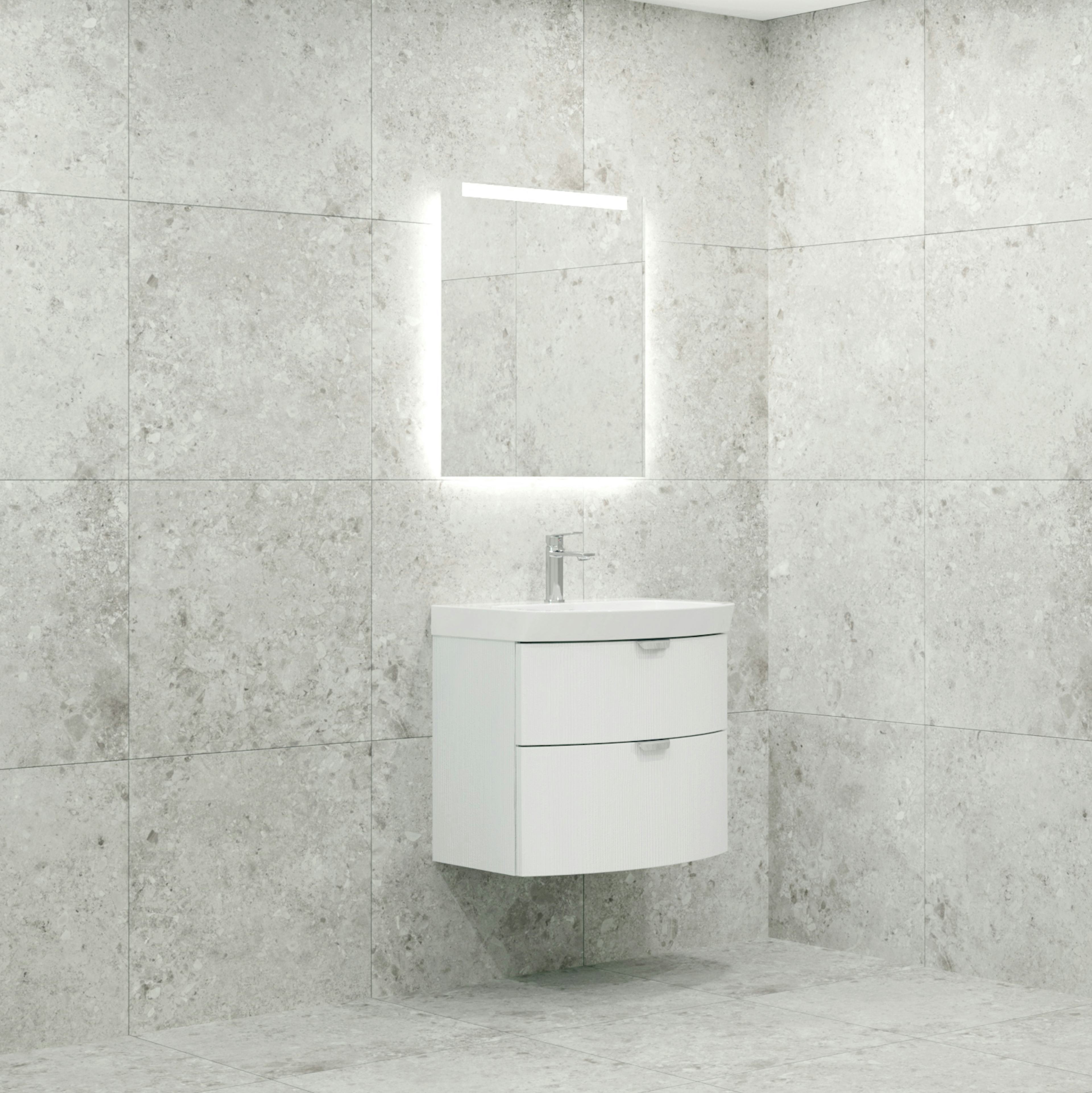 Möbelpaket Macro Design Heart Tvättställsskåp med Spegel