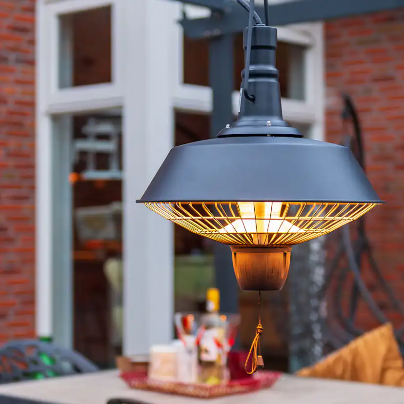 Hängande Terrassvärmare SunRed Indus RSH16, Infravärmare för Balkong & Terrass, Svart 3000W