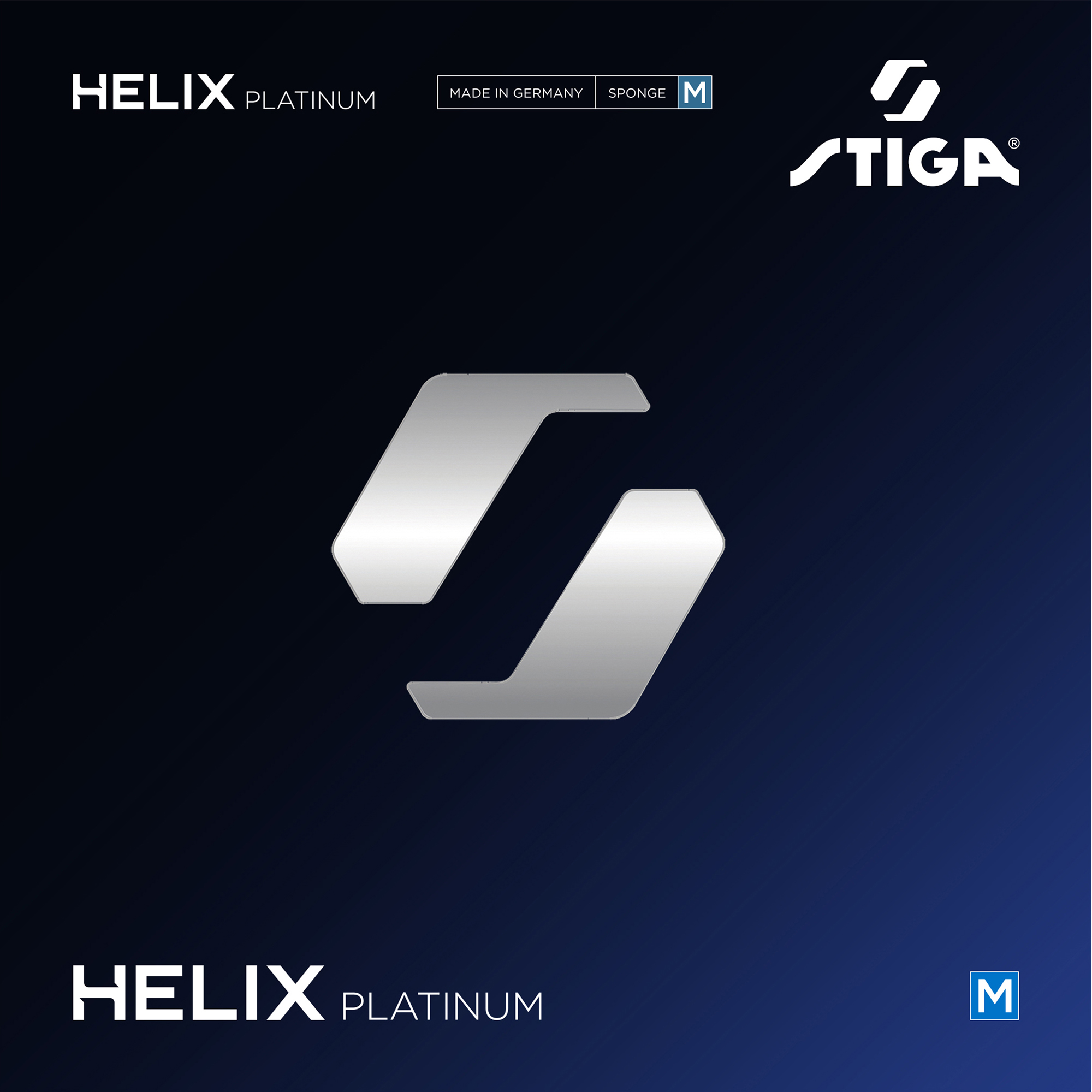 Bordtennisgummi Stiga Sports Helix Platinum M Black 2.2
