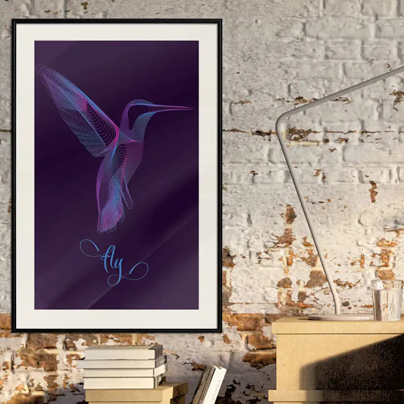 Poster Artgeist Affisch Purple Hummingbird