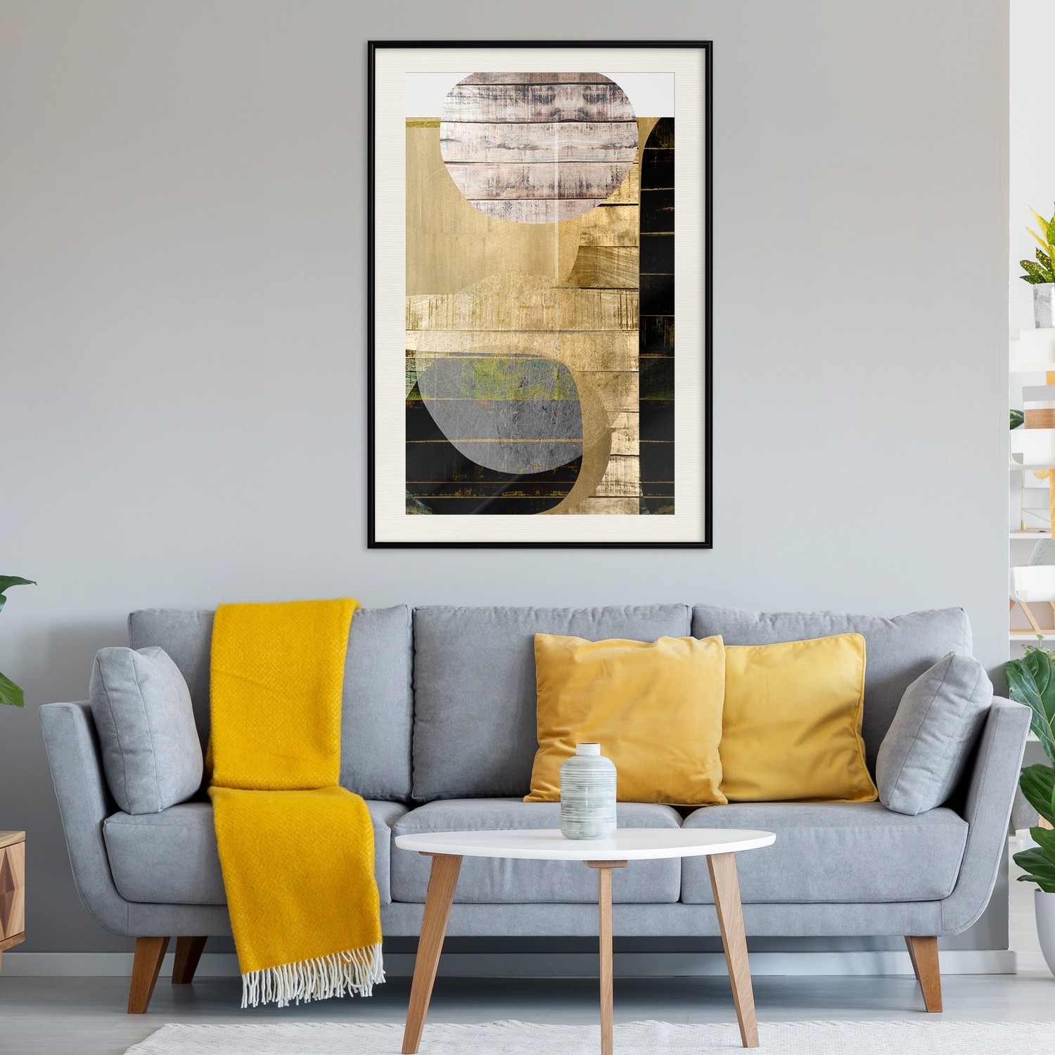 Affisch - Abstract Construction [Poster] 30x45 Svart ram med passepartout, 30x45 cm