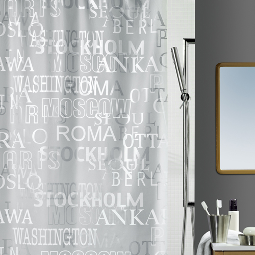 Duschdraperi Spirella Cities silver 180x200